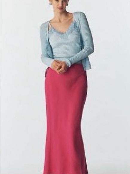 Anthropologie Fuchsia Maxi Bias Skirt